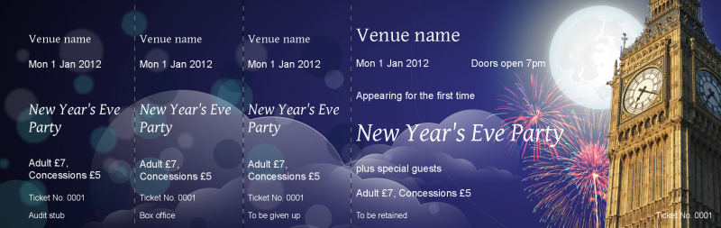 Design New Years Eve Event Tickets Template
