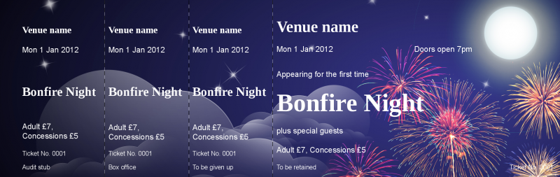 Design Bonfire Night Event Tickets Template