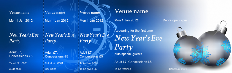 Design New Years Eve Party Event Tickets Template