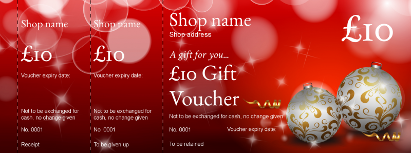 Design Red Christmas Gift Vouchers Template