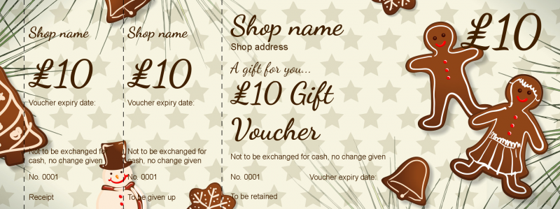 Design Gingerbread Gift Vouchers Template