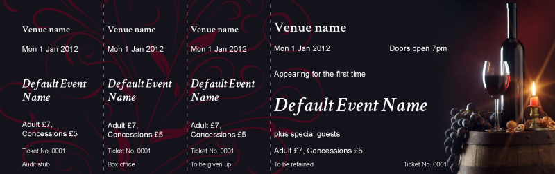 Design Red Wine and Candle Event Tickets Template