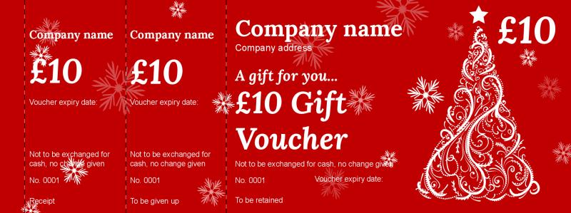 Design Red Christmas Tree Gift Vouchers Template