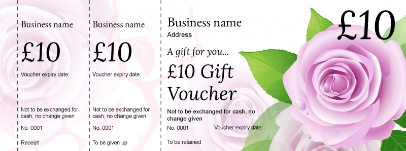 Design Pink Roses Gift Vouchers Template