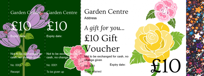 Design Garden Centre Hologram Security Gift Vouchers Template