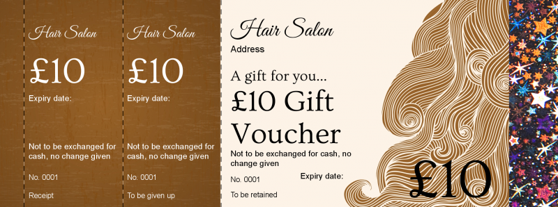 Design Hair Salon Hologram Security Gift Vouchers Template