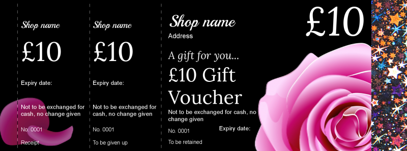 Design Rose Hologram Security Gift Vouchers Template