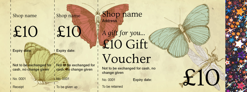 Design Dragonfly Hologram Security Gift Vouchers Template