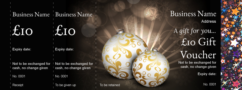 Design Christmas Glamour Hologram Security Gift Vouchers Template