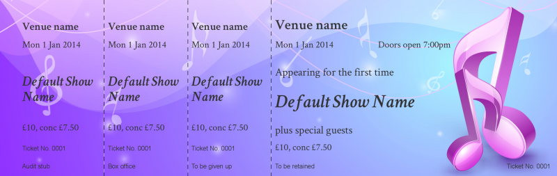 Design Musical Notes Event Tickets Template