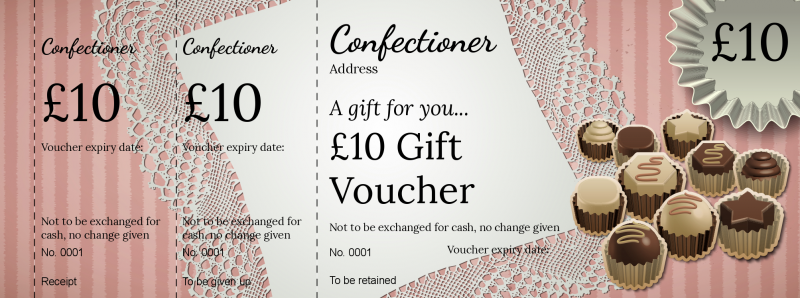 Design Confectioner Gift Vouchers Template