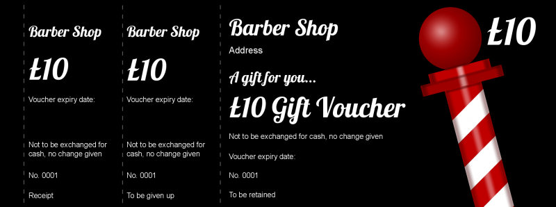 Design Barber Shop Gift Vouchers Template