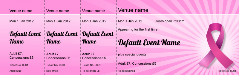 Design Breast Cancer Awareness Event Tickets Template