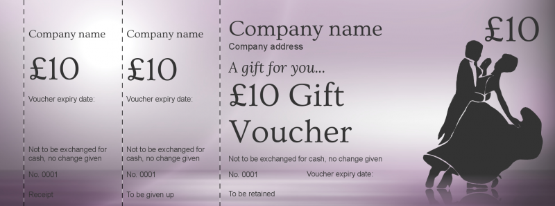 Design Ballroom Dancing Studio Gift Vouchers Template