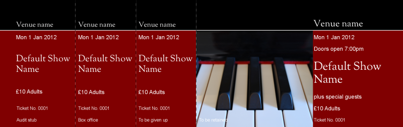 Design Piano Recital Event Tickets Template
