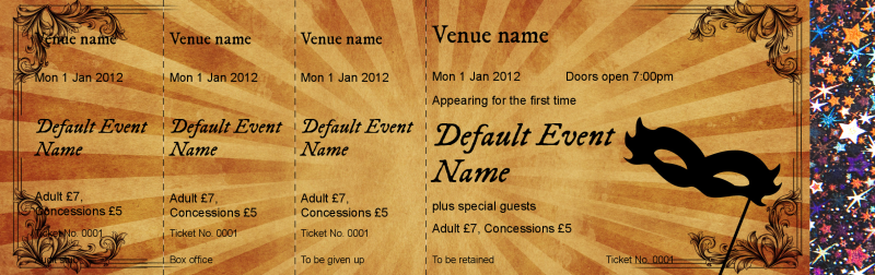 Design Masquerade Ball Hologram Security Event Tickets Template