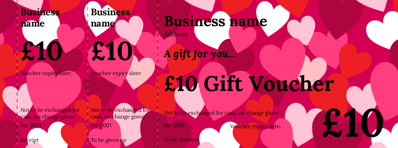 Design Hearts Gift Vouchers Template