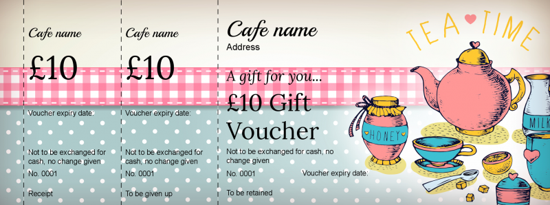 Design Afternoon Tea Gift Vouchers Template