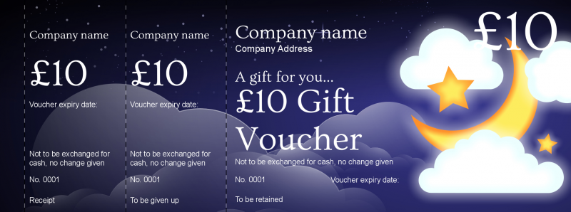 Design Moon and Stars Gift Vouchers Template