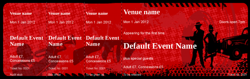 Design Gangsters and Molls Event Tickets Template