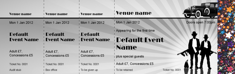 Design Gangsters Hologram Security Event Tickets Template