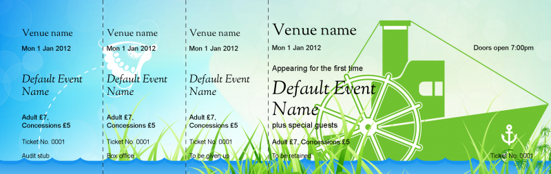 Design River Boat Event Tickets Template