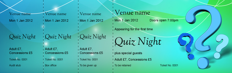 Design Quiz Night Event Tickets Template