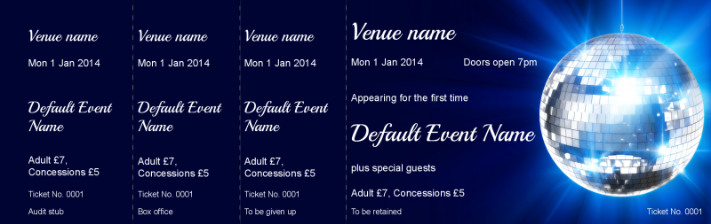 Design Disco Mirrorball Event Tickets Template