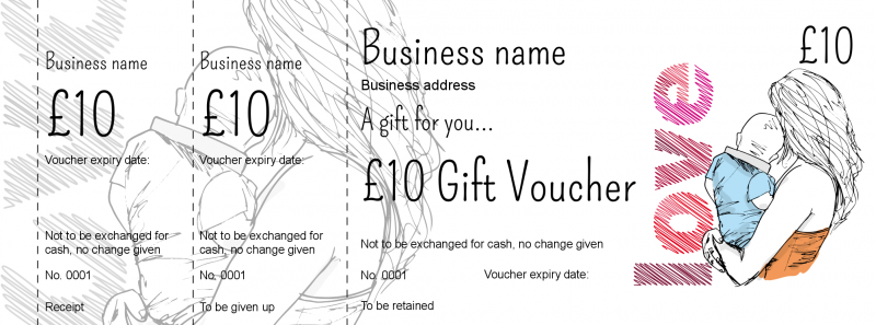 Design Babywearing Gift Vouchers Template