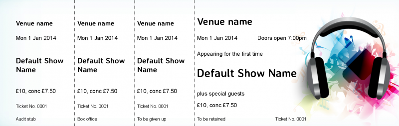 Design Headphones Event Tickets Template