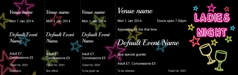 Design Ladies Night Event Tickets Template