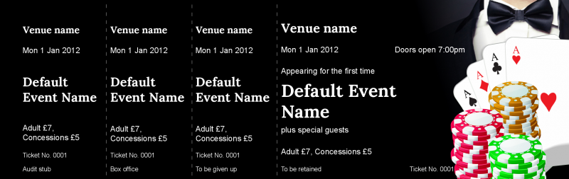 Design Black Tie Casino Event Tickets Template