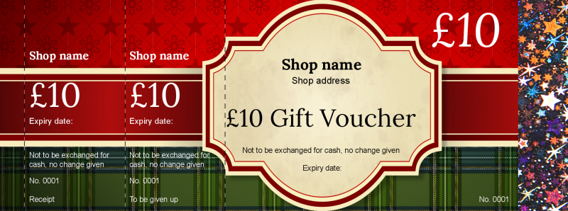 Design Tartan Hologram Security Gift Vouchers Template