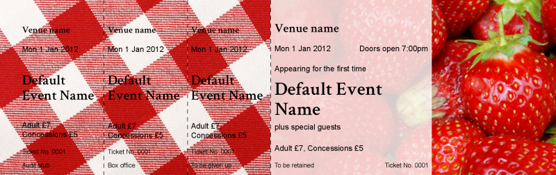 Design Strawberries Event Tickets Template