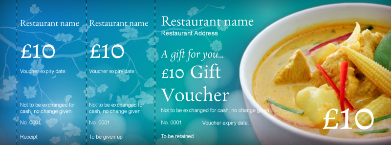 Design Thai Restaurant Gift Vouchers Template