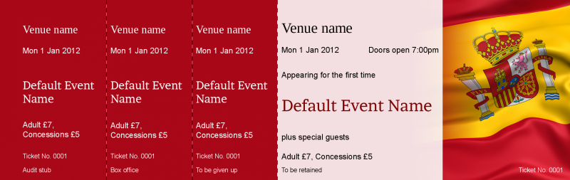 Design Spanish Flag Event Tickets Template