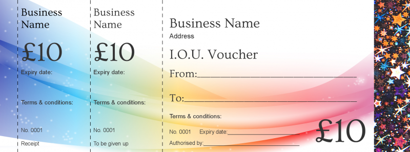 Design IOU Hologram Security Gift Vouchers Template