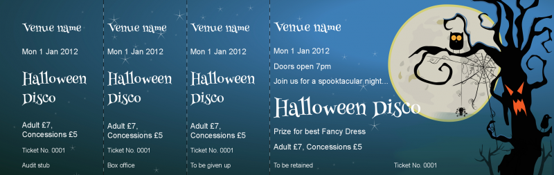 Design Halloween Tree Event Tickets Template