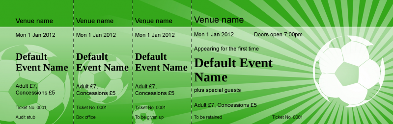 Design Green Football Event Tickets Template