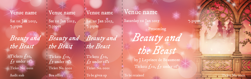 Design Beauty and the Beast Event Tickets Template