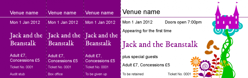 Design Jack and the Beanstalk Event Tickets Template
