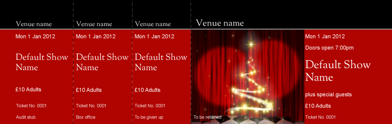 Design Christmas Show Event Tickets Template