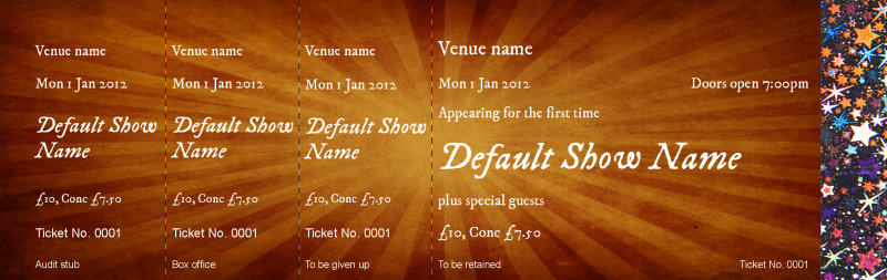 Design Golden Brown Hologram Security Event Tickets Template