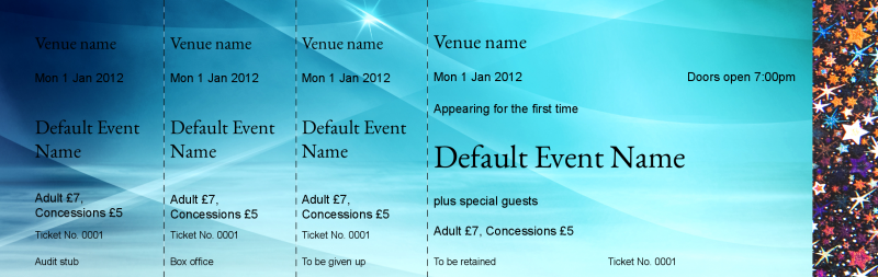 Design Sea Hologram Security Event Tickets Template