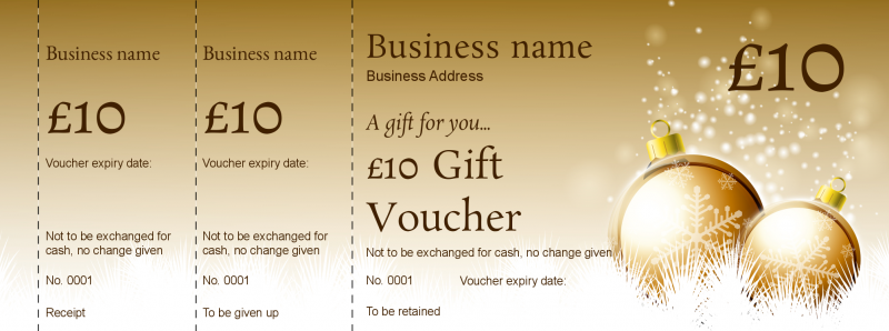 Design Golden Christmas Gift Vouchers Template