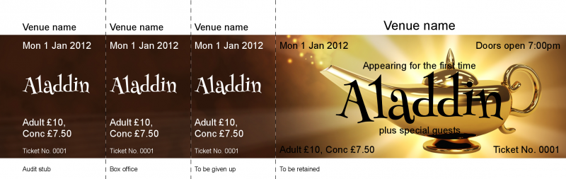 Design Aladdins Lamp Event Tickets Template