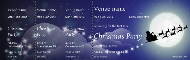 Design Christmas Eve Night Event Tickets Template