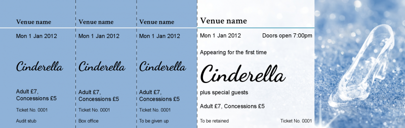 Design Cinderella Event Tickets Template