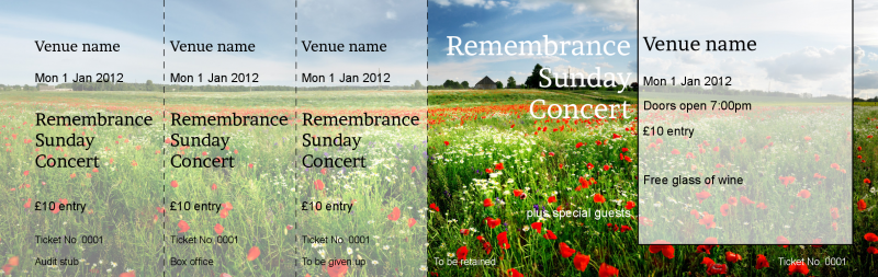 Design Remembrance Sunday Event Tickets Template