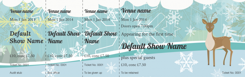 Design Christmas Deer Event Tickets Template